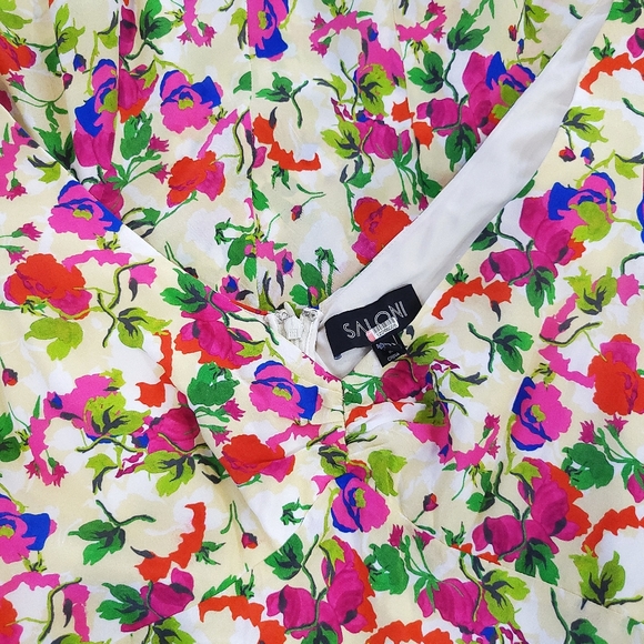 NWOT Saloni 90s Daphne-C Garden Party Silk Floral Slip Maxi Dress - Picture 4 of 16